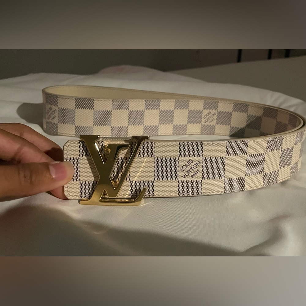 Louis Vuitton Belt Initials/ Damier Azure Blue & White